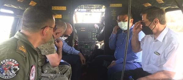 Cumhurbaşkanı Tatar, yangın bölgesini helikopterle inceledi