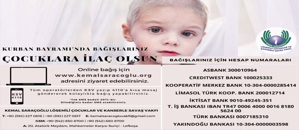 Kurban Bayramında bağışlarınız çocuklara ilaç olsun!