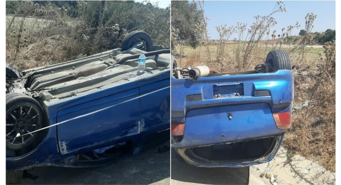 Direksiyon hakimiyetini kaybetti, takla attı: 2 Yaralı
