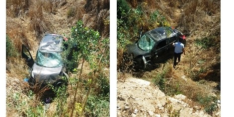 Yenierenköy’de direksiyon hakimiyetini kaybeden sürücü dere yatağına uçtu