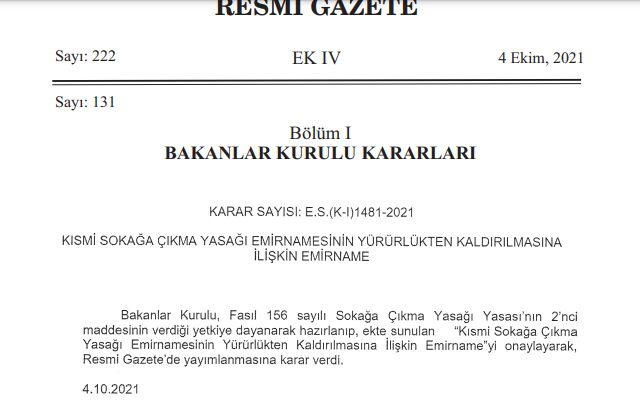 SOKAĞA ÇIKMA YASAĞI BİTTİ.. !