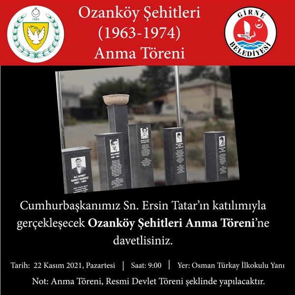 Ozanköy Şehitleri resmi törenle anılıyor – BRTK