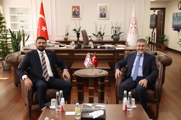 Sunat Atun,TC Hazine ve Maliye Bakanı Nureddin Necati’yle görüştü