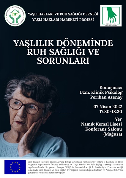 “Yaşlılık Döneminde Ruh Sağlığı ve Sorunları” konulu seminer düzenleniyor