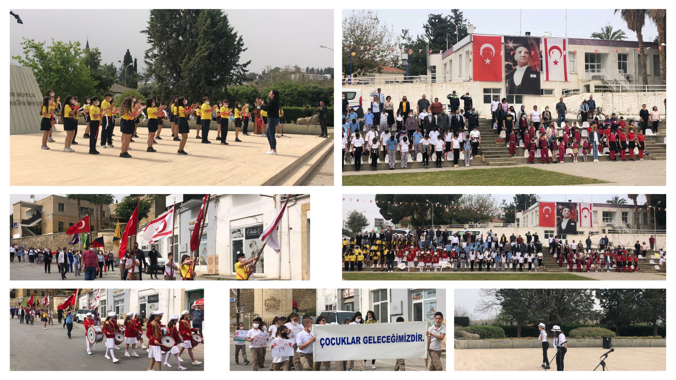 Lefke İlçesi ilkokullarından öğrencilerin katılımıyla kortej düzenlendi