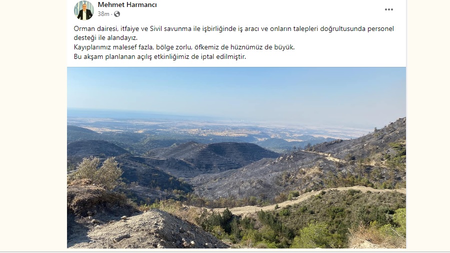 Harmancı: İş aracı ve personel desteği ile alandayız..Bu akşam planlanan açılış etkinliğimiz de iptal edilmiştir