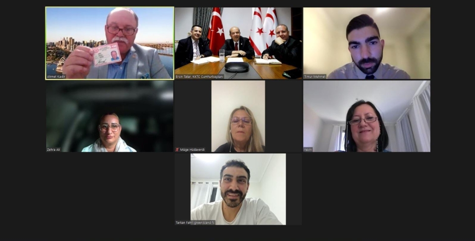 Cumhurbaşkanı Tatar, Avustralya’nın Sidney kentindeki Kıbrıs Türk sivil örgütlerinin temsilcileriyle çevrimiçi görüşme gerçekleştirdi