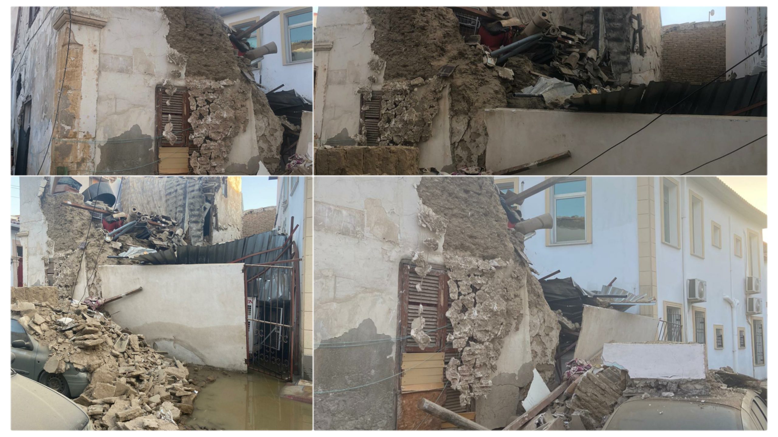 Lefkoşa Surlariçi’nde kerpiç bina çöktü