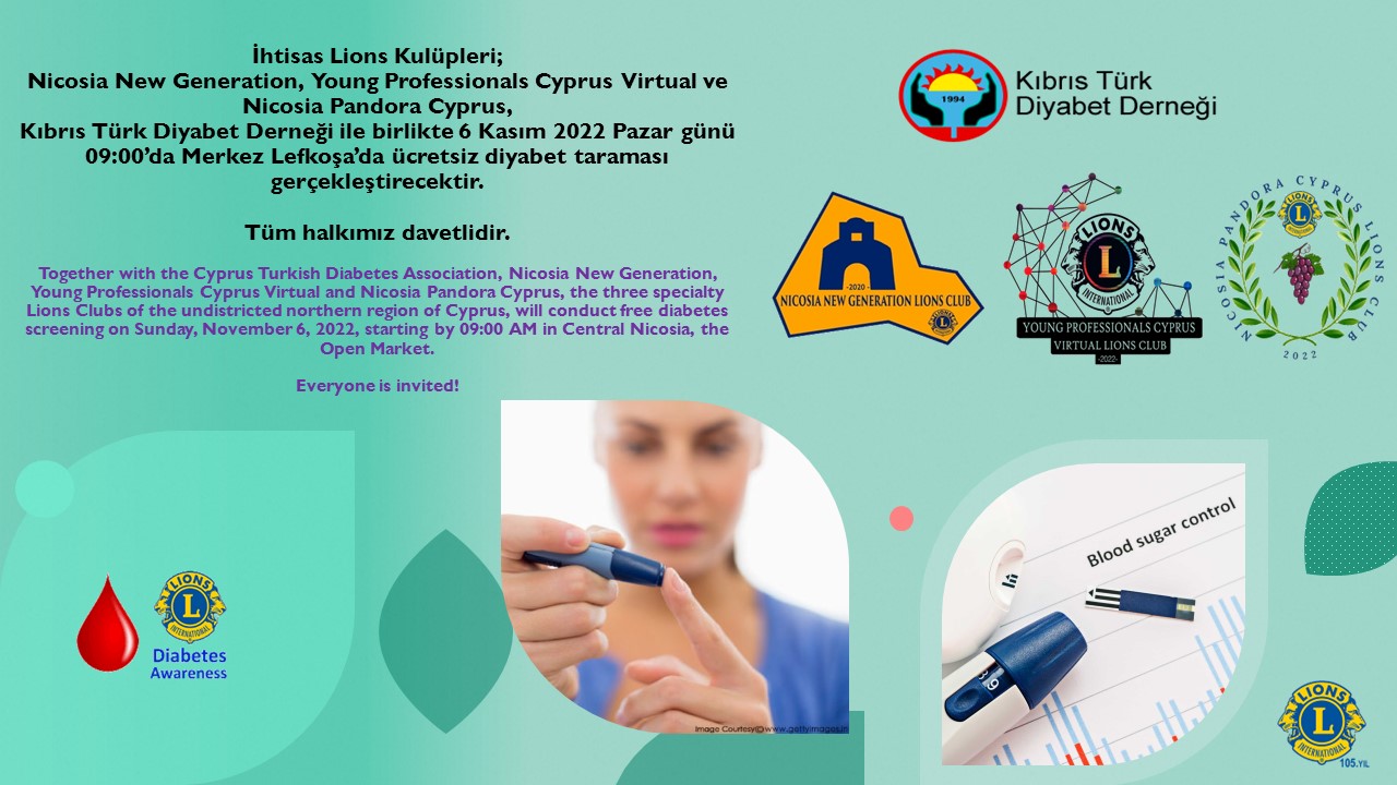 Pazar günü ücretsiz şeker taraması yapılacak