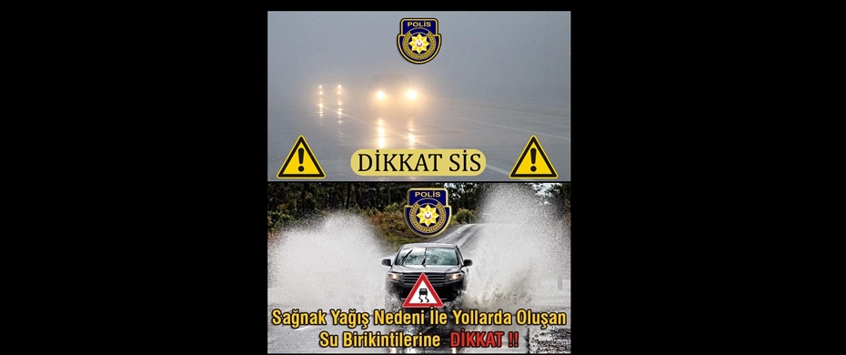 Polisten sürücülere uyarı: Kantara-Ardahan yolunda görüş mesafesi yer yer azaldı ve bazı yollarda su birikintileri oluştu