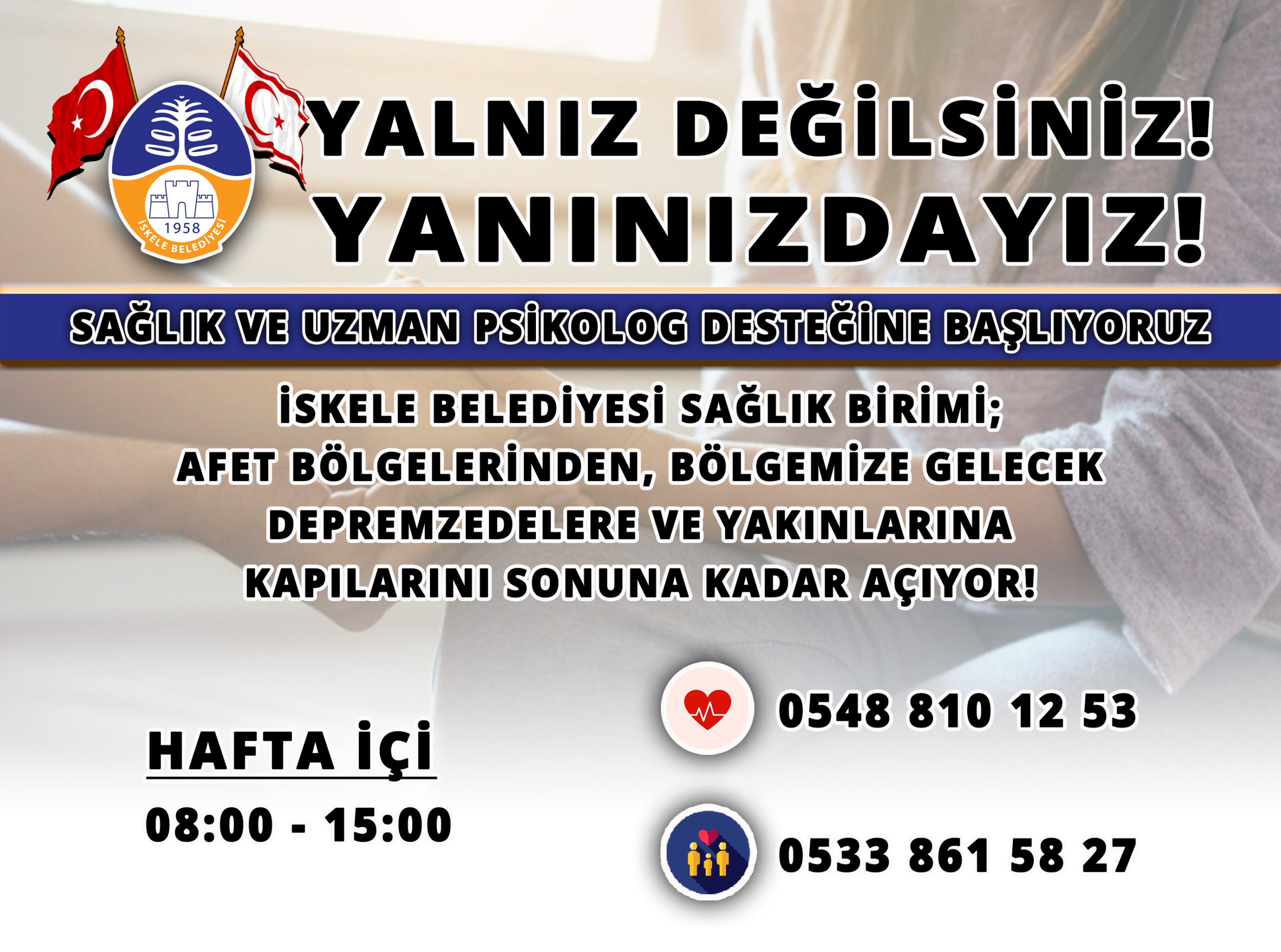 İskele’ye yerleşecek depremzedeler için ücretsiz sağlık ve uzman desteği verilecek