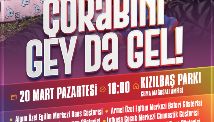 “Çorabını Gey da Gel” etkinliği yarın Kızılbaş Parkı’nda yapılıyor
