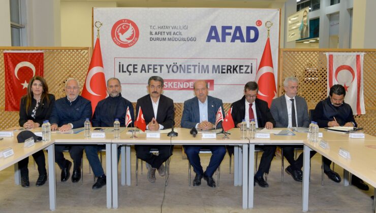Cumhurbaşkanı Tatar, İskenderun’da “Kıbrıs Türk Şampiyon Melekler Köyü” konteyner yerleşim alanı ziyaret etti