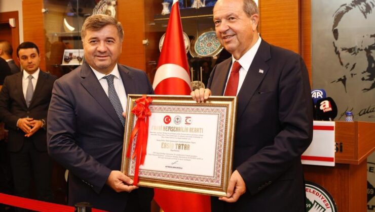 Cumhurbaşkanı Tatar’a, Giresun’da “fahri hemşehrilik beratı” takdim edildi