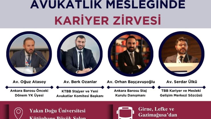 “Avukatlık Mesleğinde Kariyer Zirvesi” Pazar günü yapılıyor – BRTK