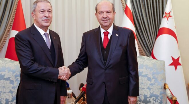 Cumhurbaşkanı Tatar, TBMM Milli Savunma Komisyonu Başkanı Akar ve beraberindeki heyeti kabul etti – BRTK
